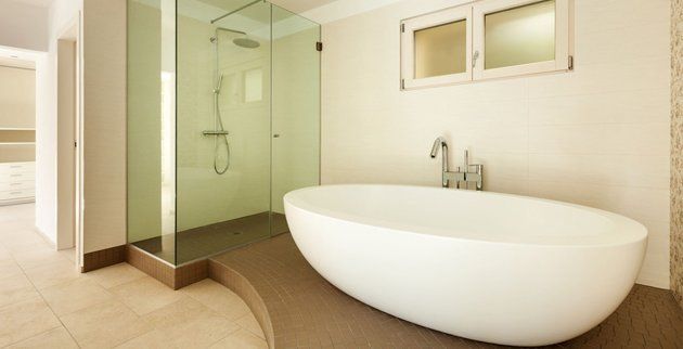 Tub with shower