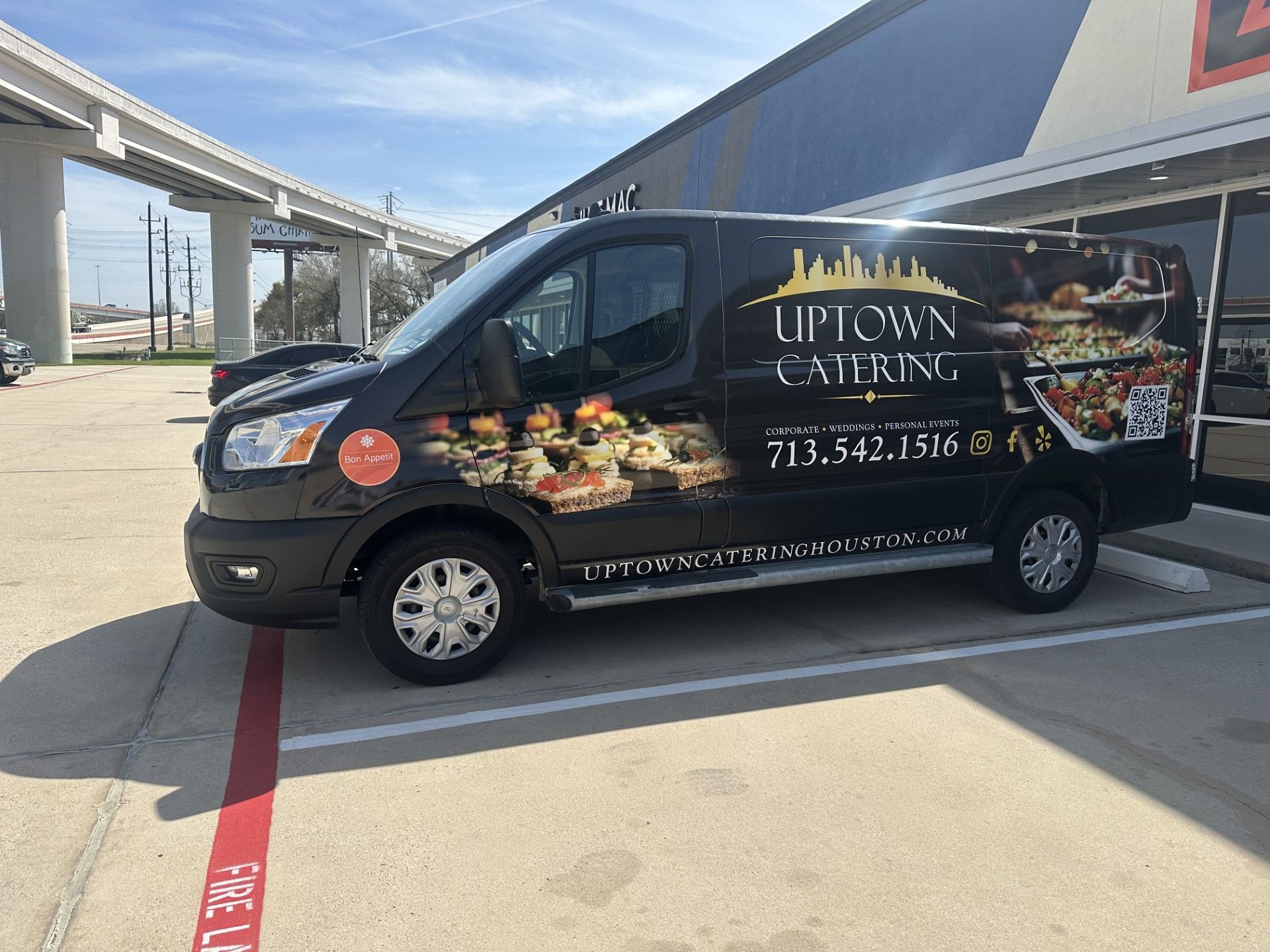 Black catering van with 