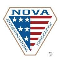 NOVA logo: Shield-shaped, American flag design with text 