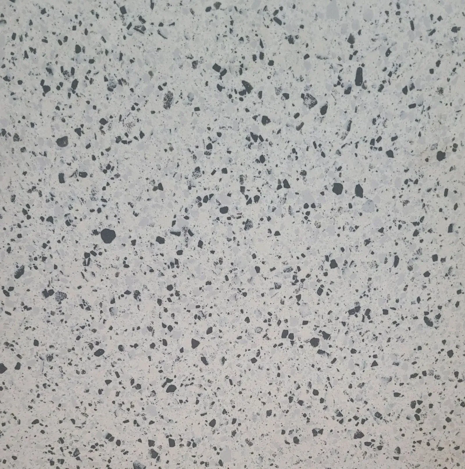 Light gray speckled surface with scattered dark flecks