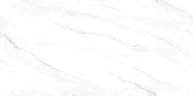 White marble surface with subtle gray veining and a light, glossy texture
