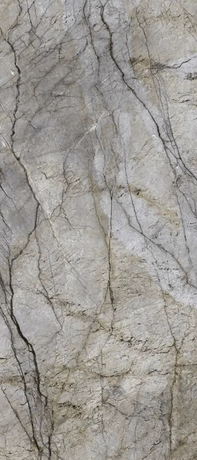 Gray stone surface with dark veining and light, marble-like texture