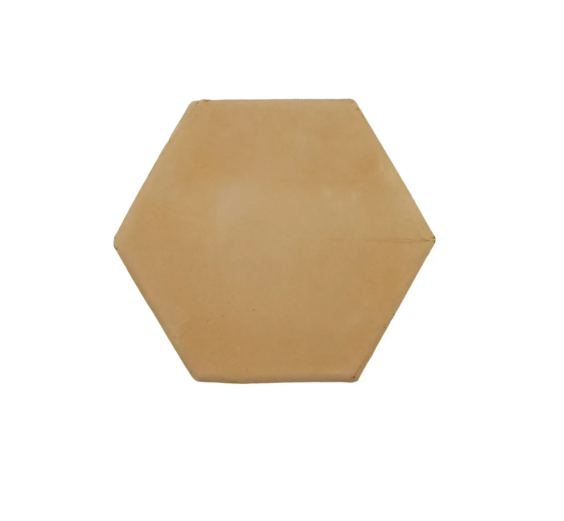 Tan hexagonal tile on a white background