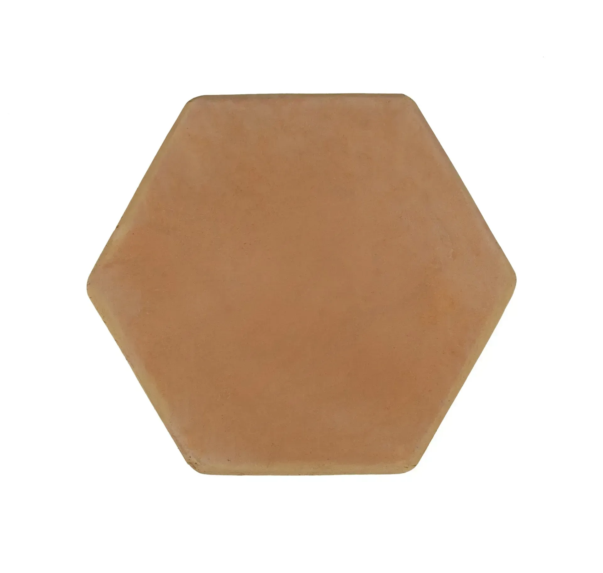 Tan hexagonal tile on a white background