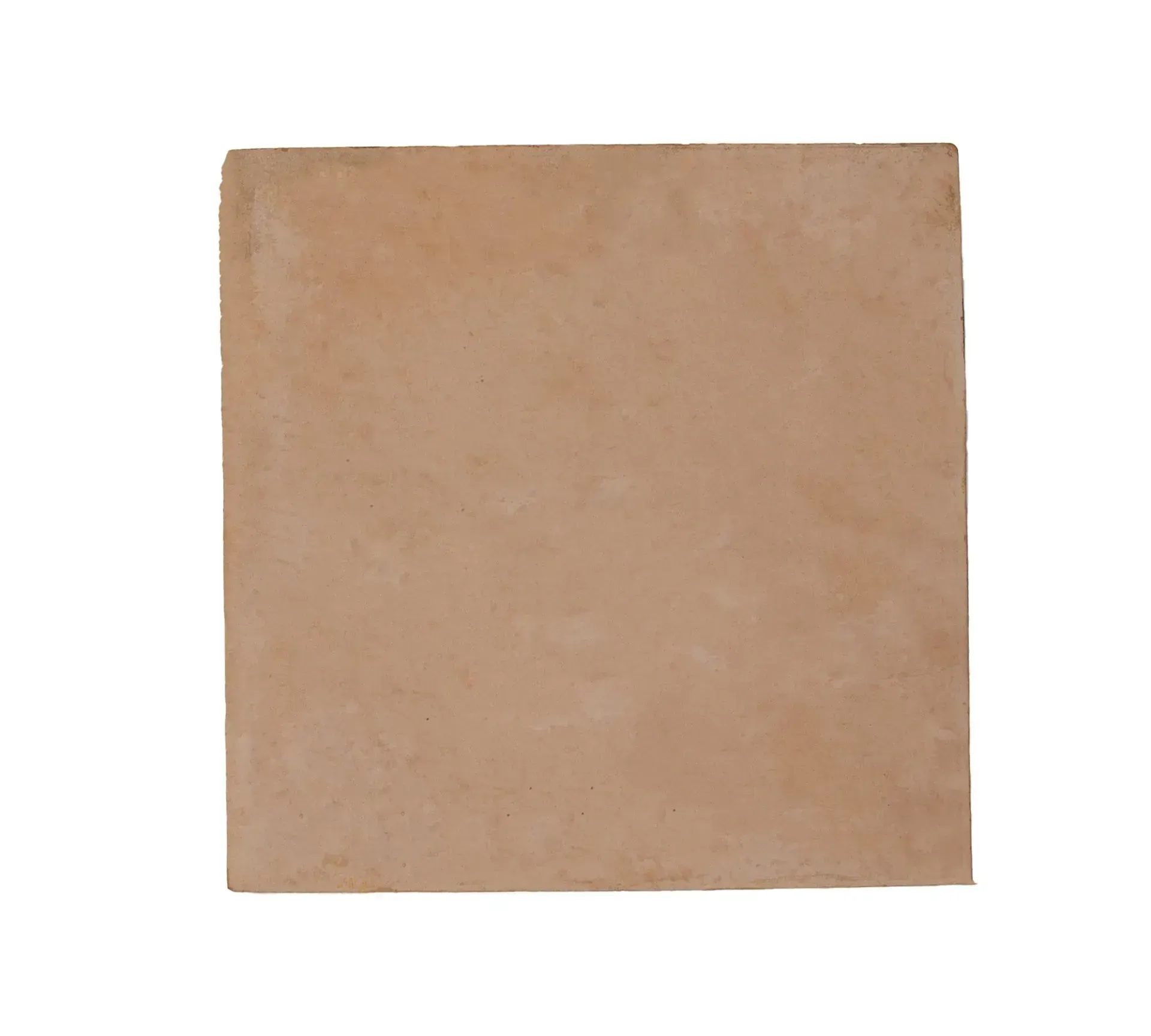 Plain tan square tile on a white background