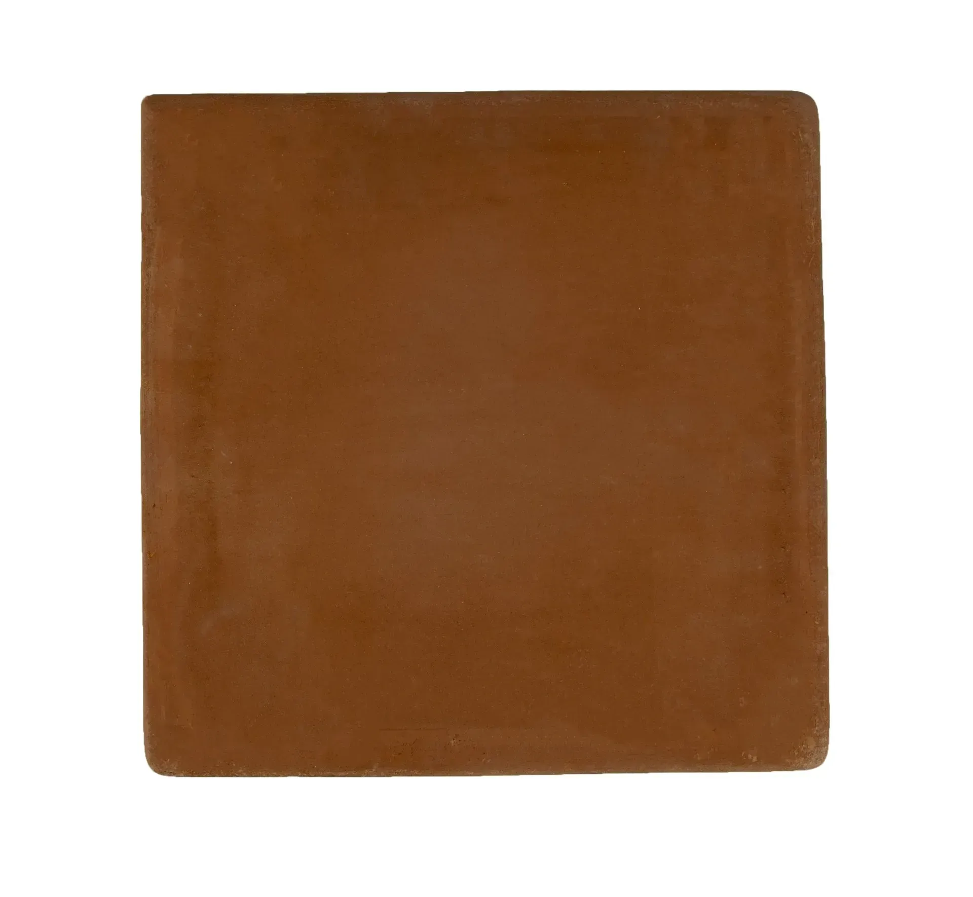 Brown square tile with rounded corners on a white background