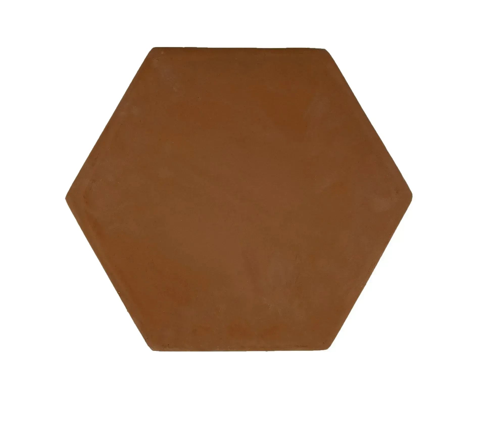 Brown hexagonal tile on a white background