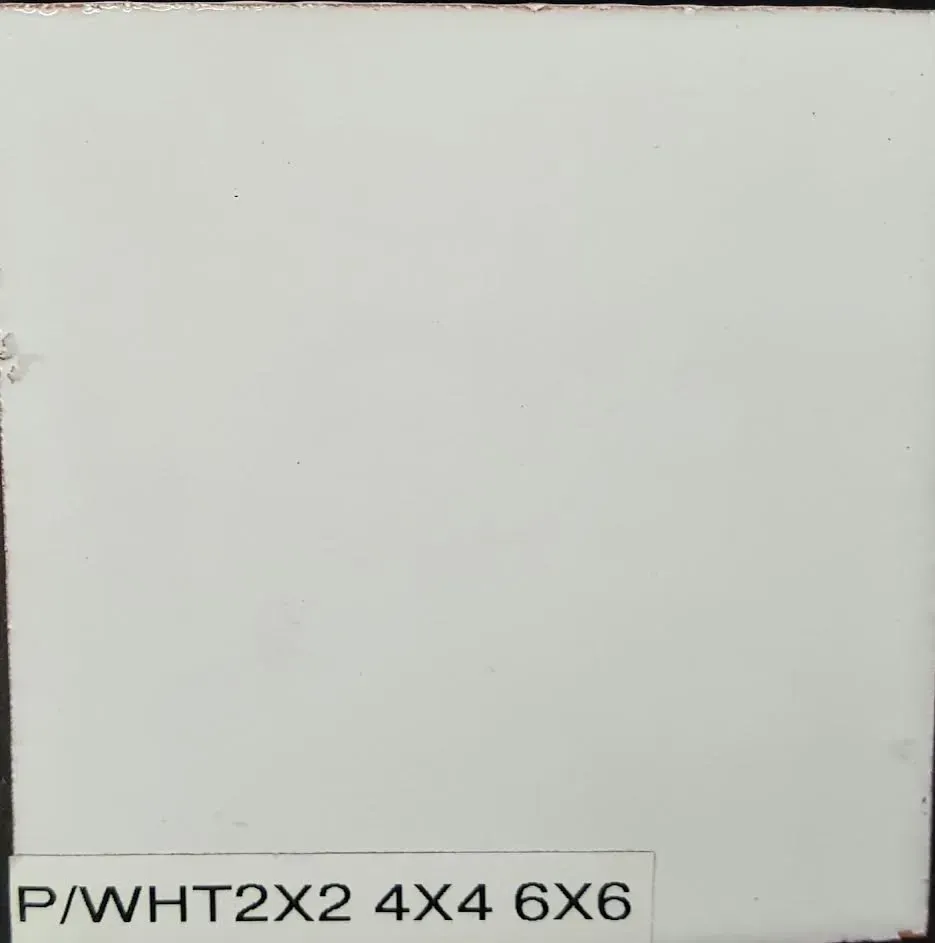 White label with small black text in the lower-left corner: “P/WHT2X2 4X4 6X6”