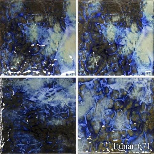 Four abstract blue, white, and black textured panels arranged in a 2x2 grid.