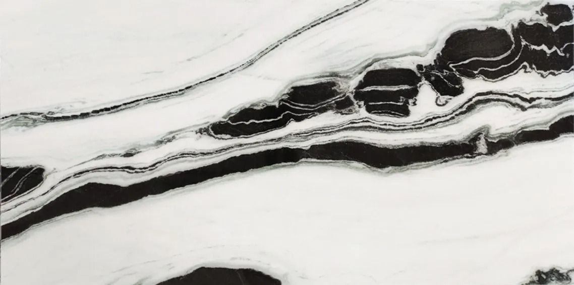 Abstract black and white marble pattern with flowing horizontal veins