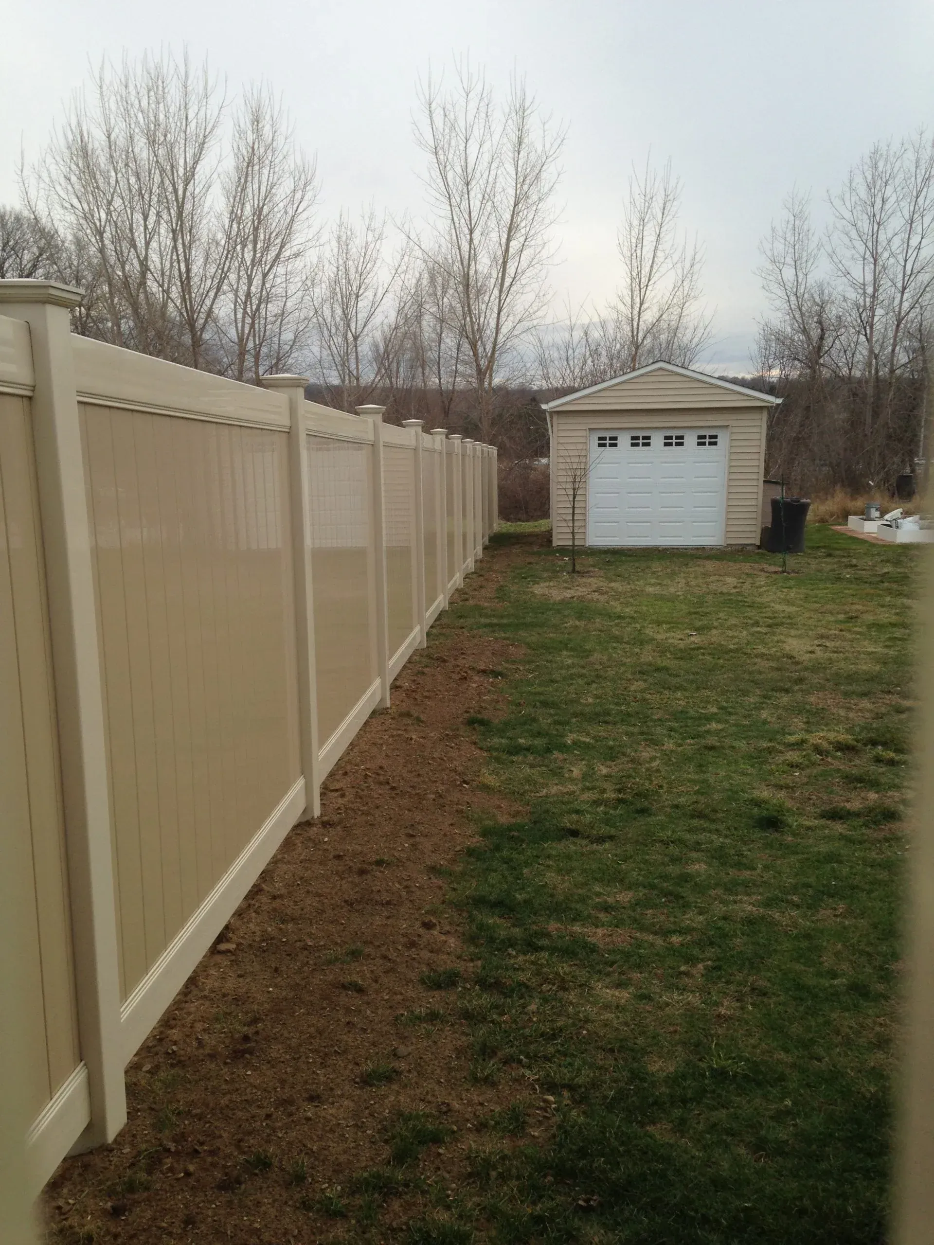 Vinyl fence installation