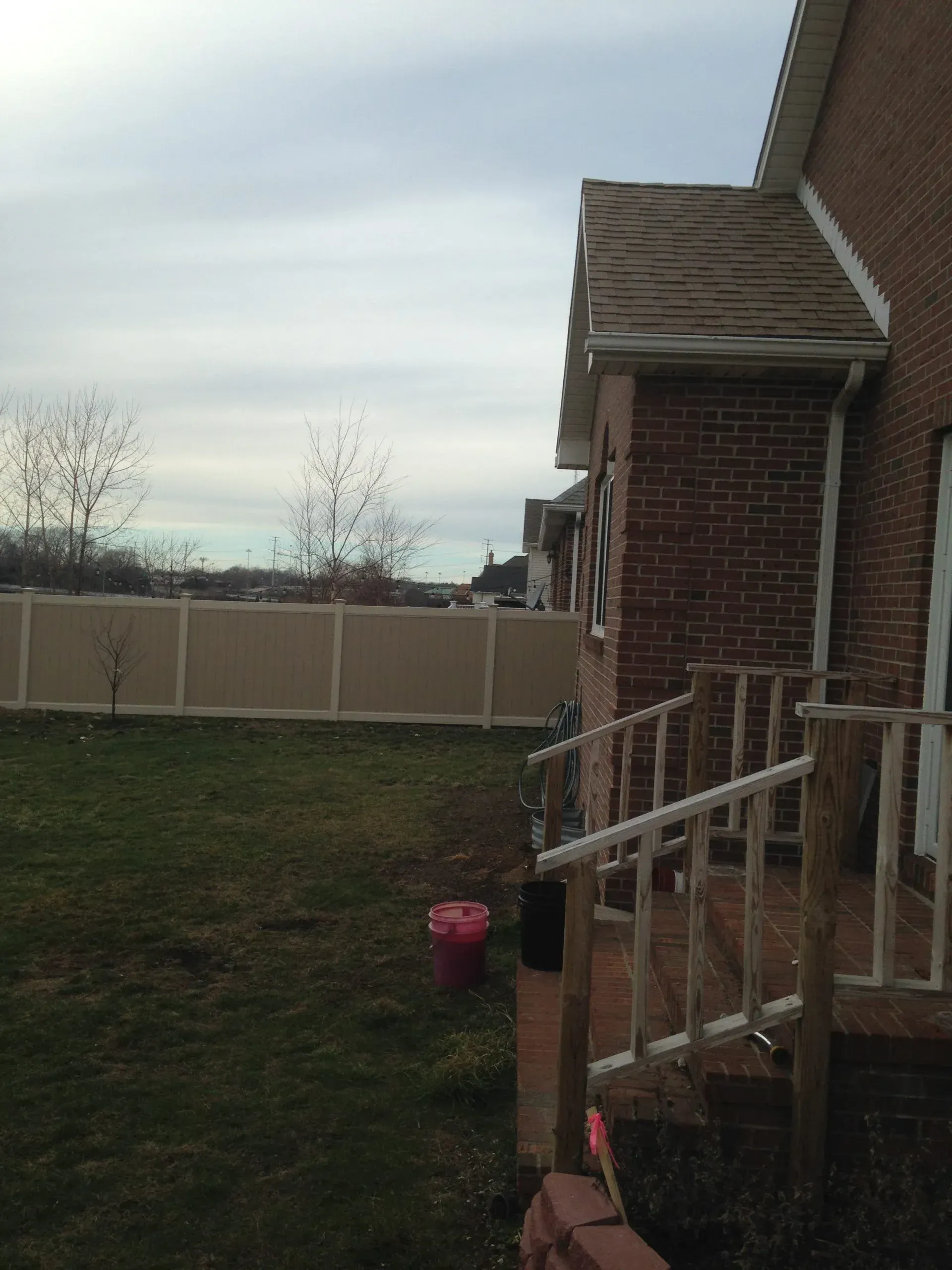 Vinyl fence installation