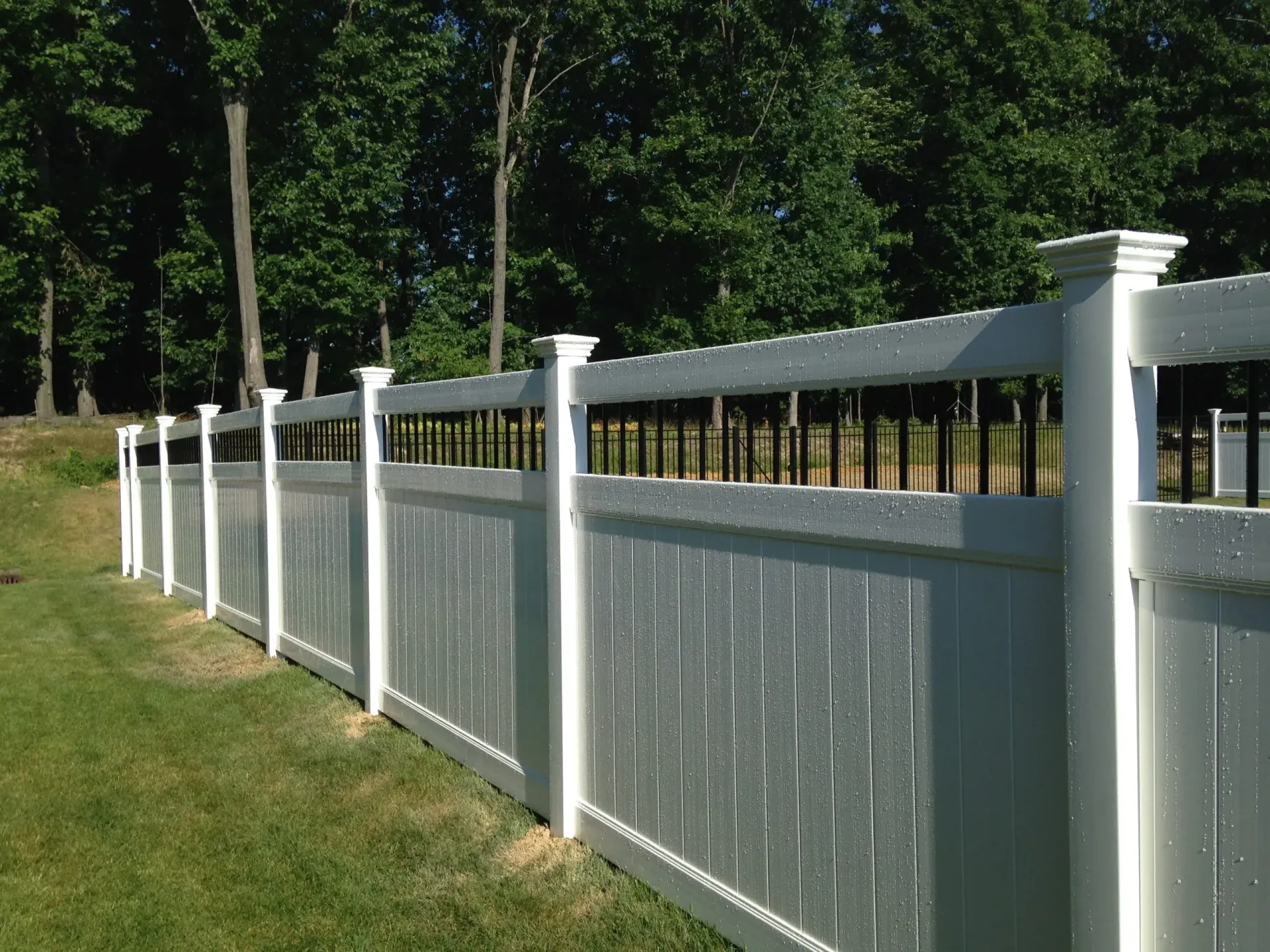 Vinyl fence installation