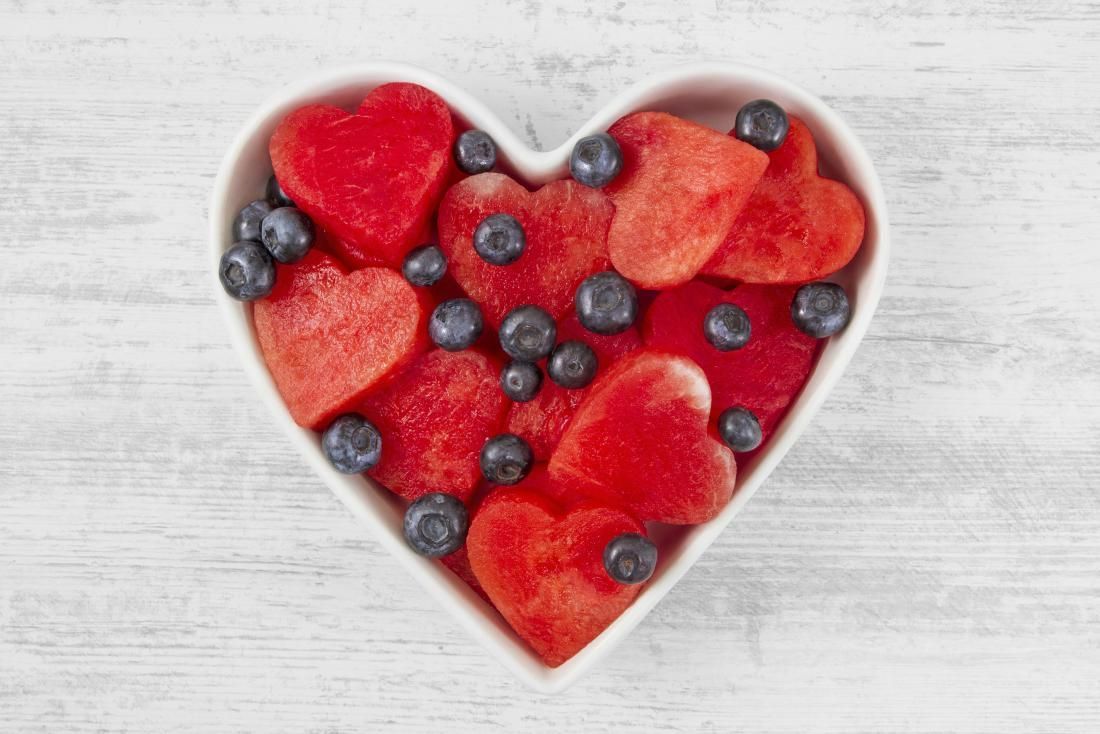 A picture of a heart made up out of berries