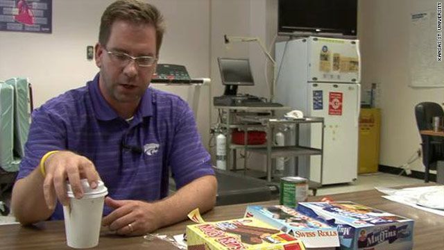 A photo of Mark Haub from Kansas State University being interviewed by CNN