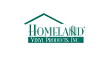 Homelands Vinyl Products, Inc. logo with green roof line and text on white background