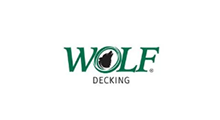 WOLF Decking logo in green and black on a white background