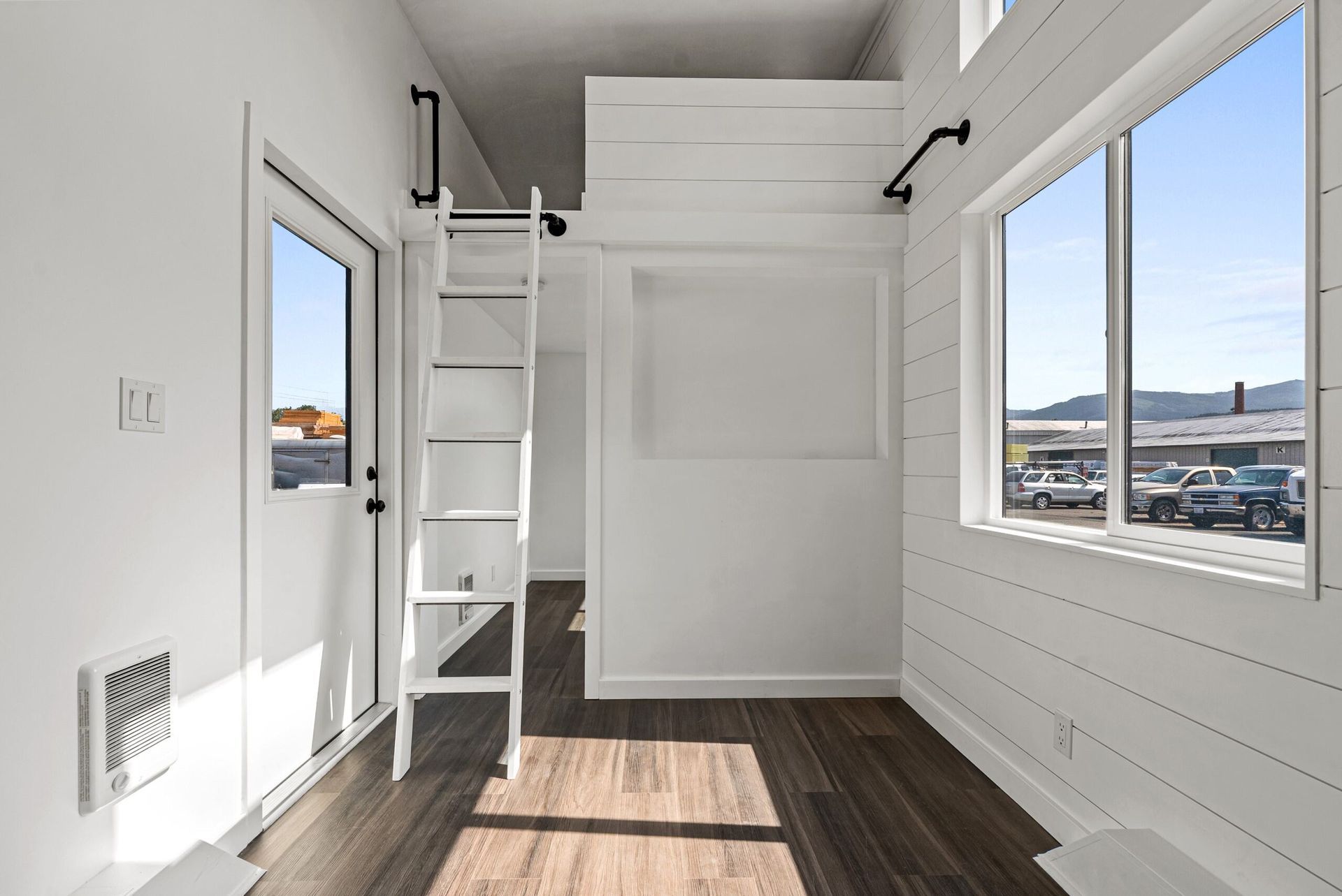 There is a ladder in the middle of the room.