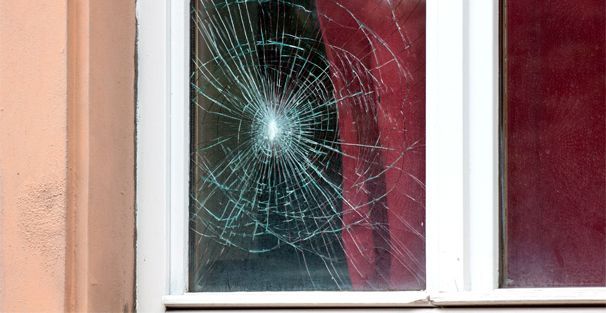 Broken residential window