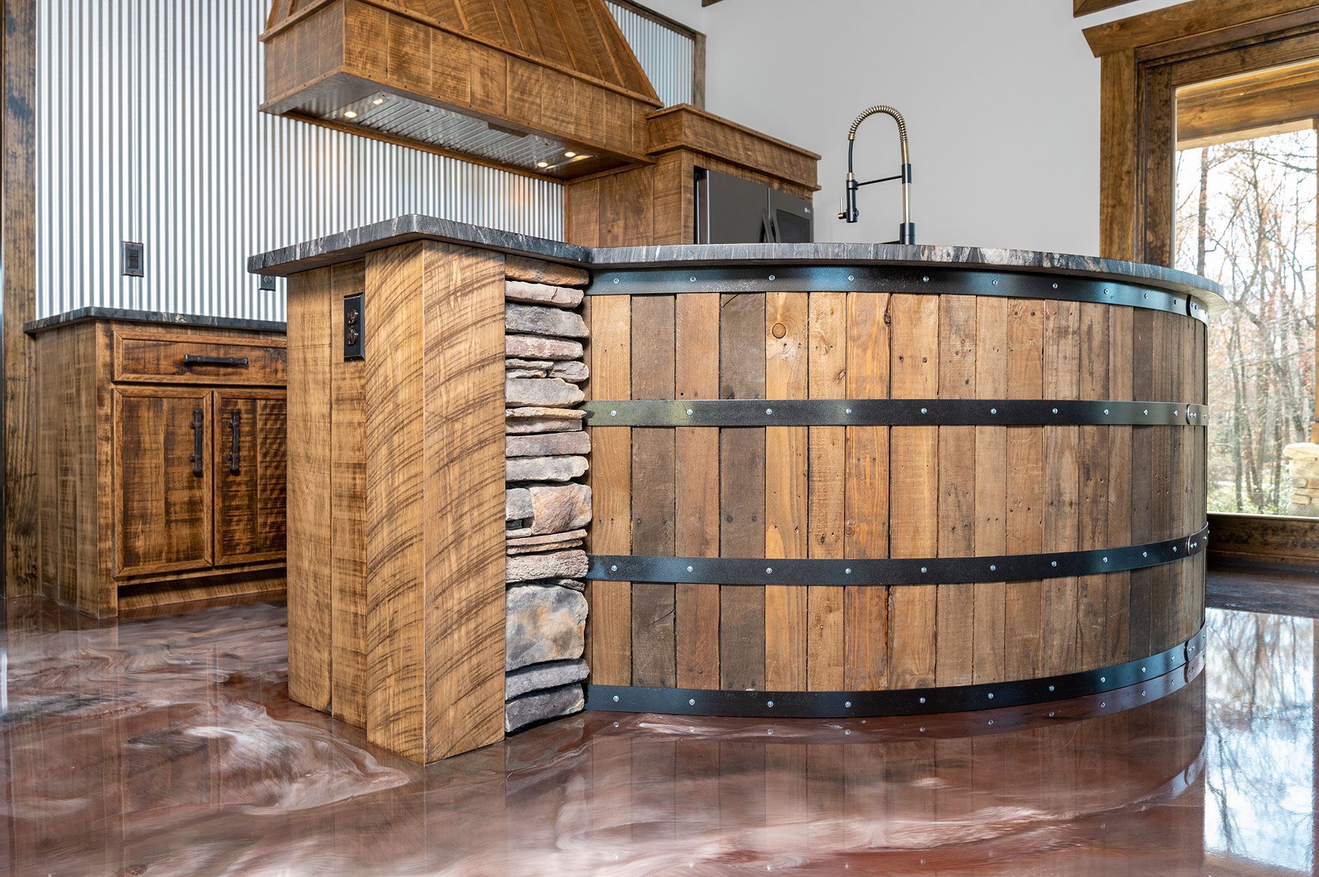 Stanley project - barrel-style kitchen counter