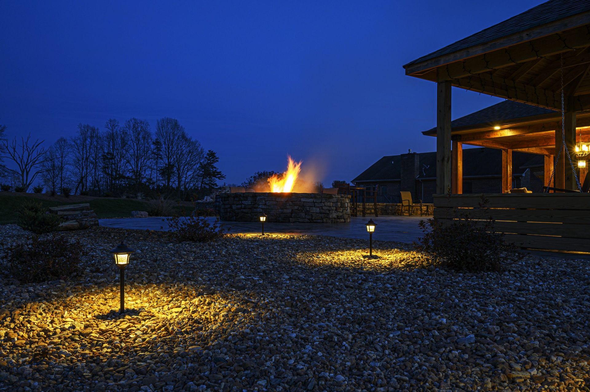 Furnish patio and outdoor kitchen