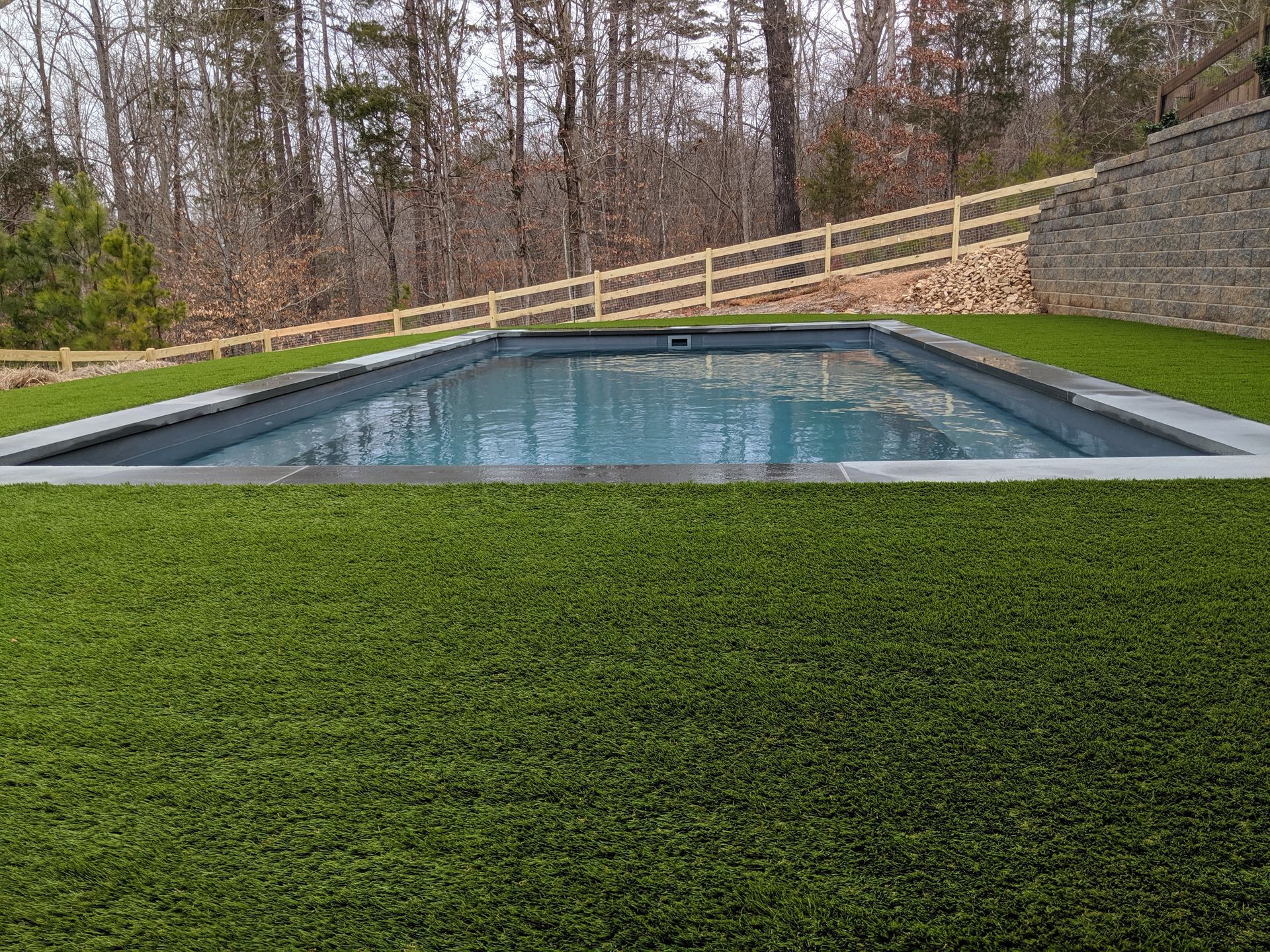 Tregoning Family pool and green lawn