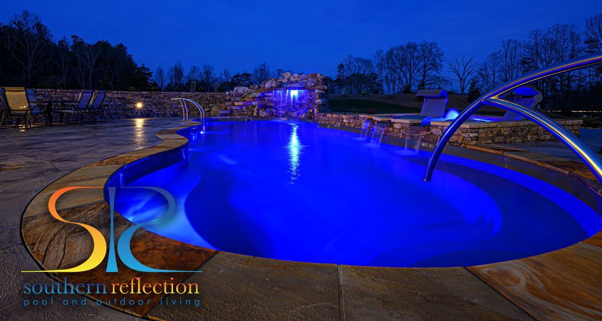 Wooten project - blue pool at night