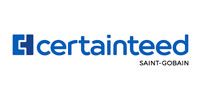 CertainTeed logo with blue icon and text, plus small Saint-Gobain name underneath