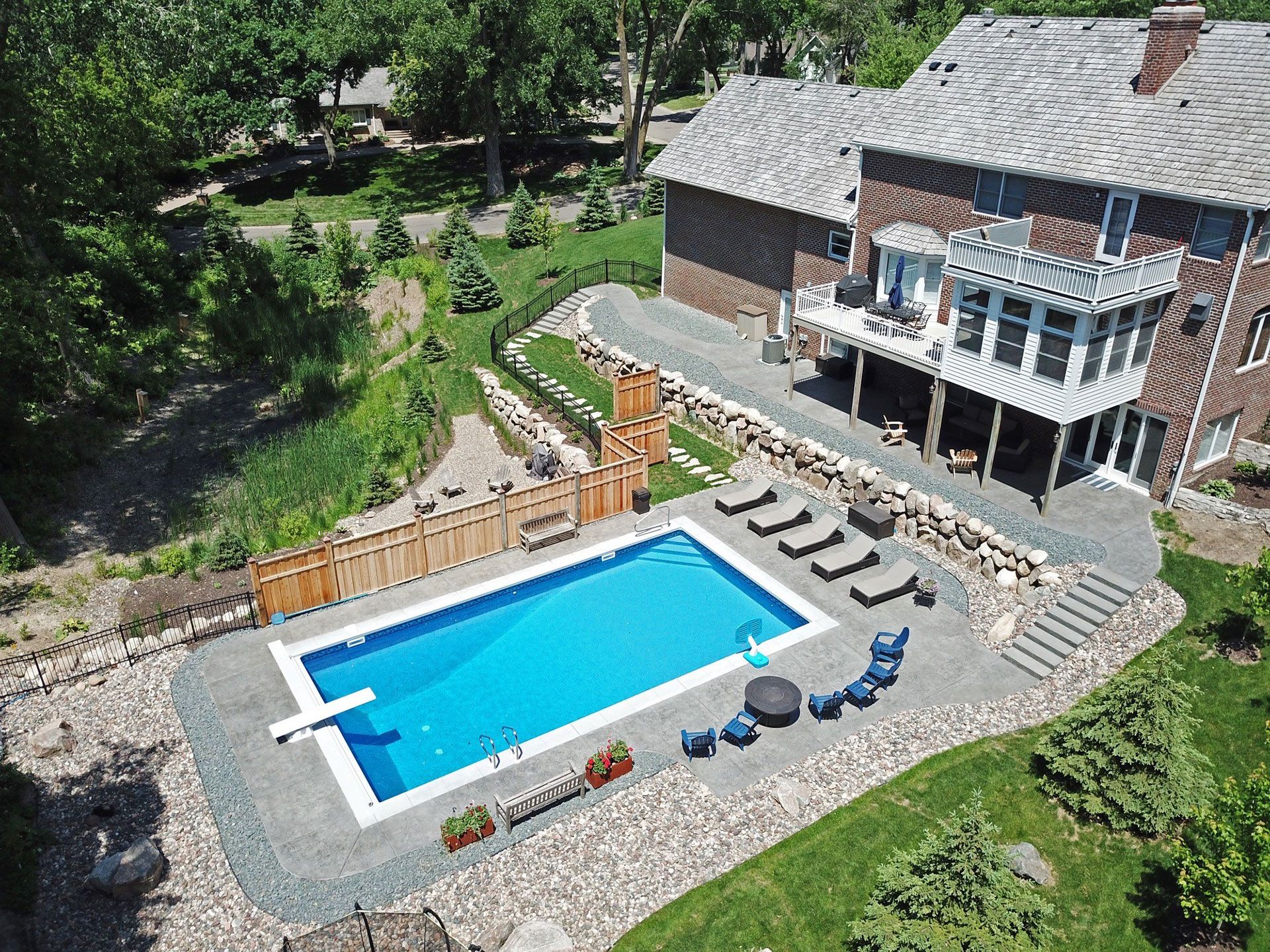 aerial view of the swimming pool in our Indian Hills project
