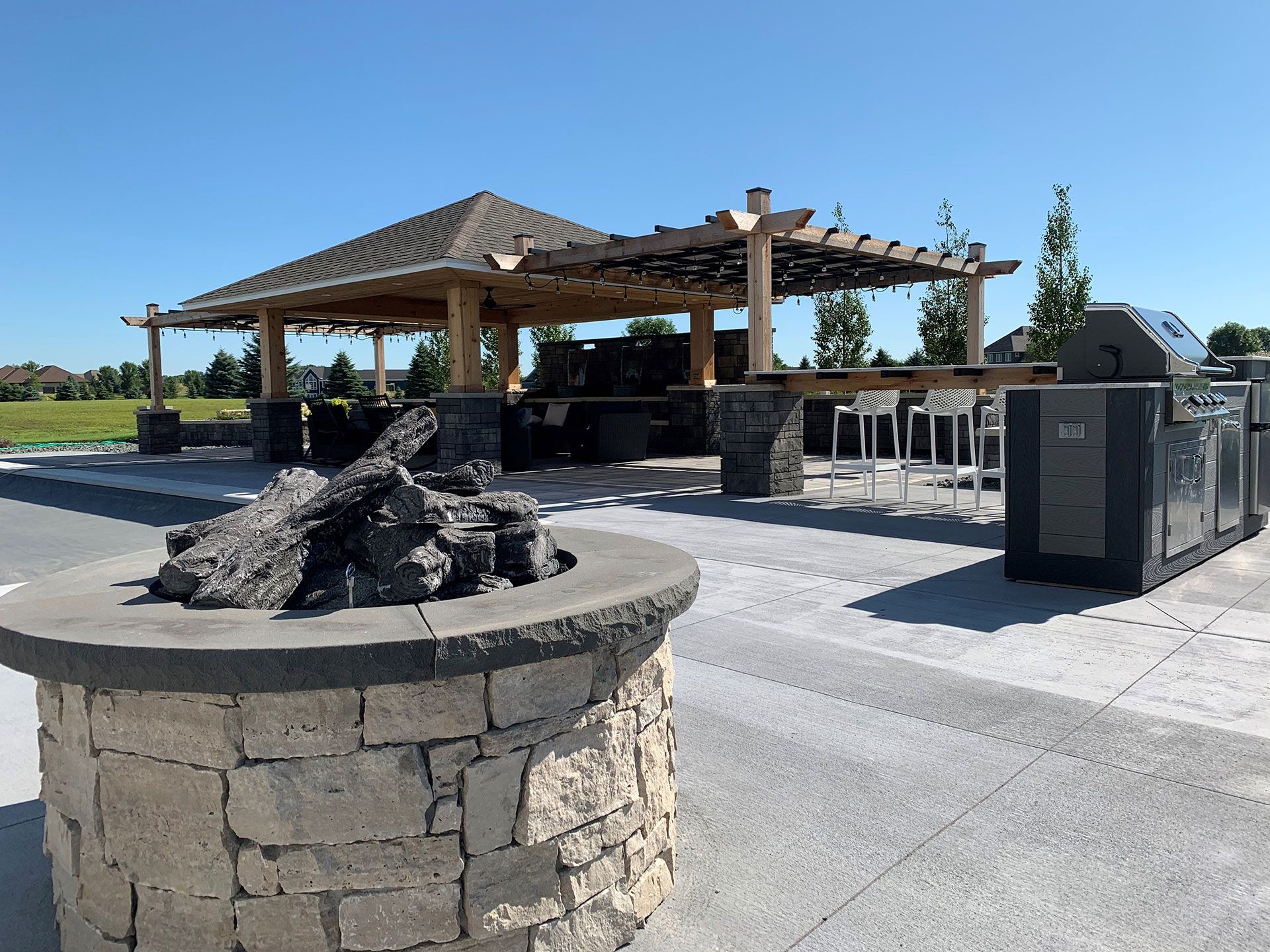 firepit in our project in Grey Fox Estates