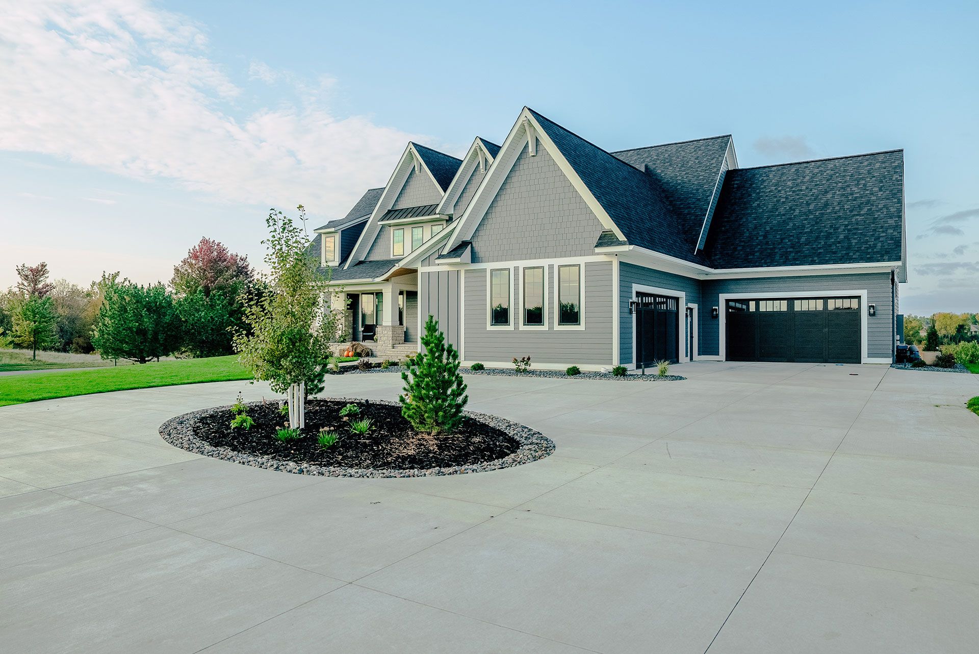 front yard of our project in Cress View Estates