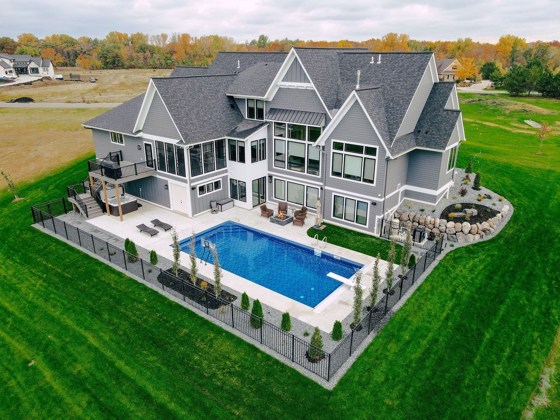 aerial view of the swimming pool of our project in Cress View Estates