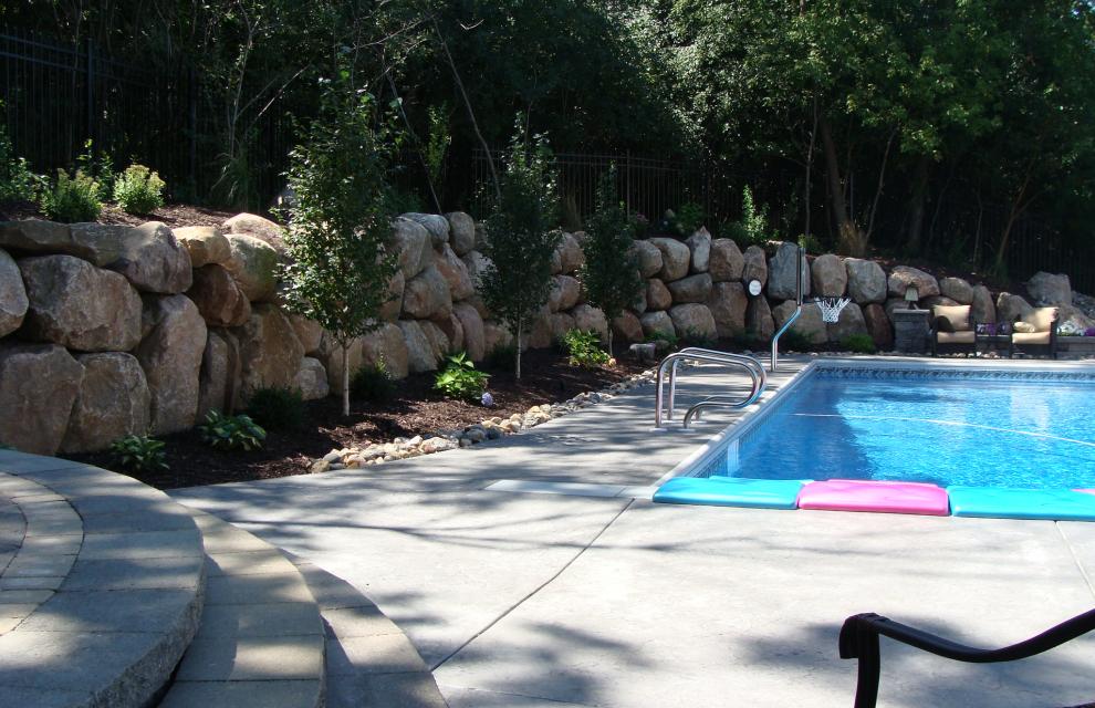 Webster residence pool side and hardscapes