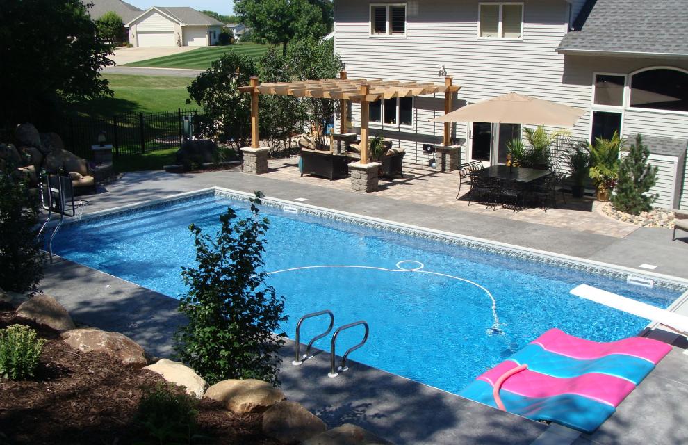 Webster residence pool side and hardscapes