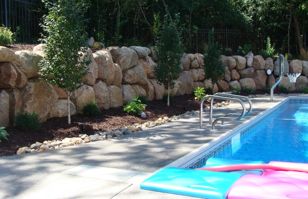 Webster residence pool side and hardscapes