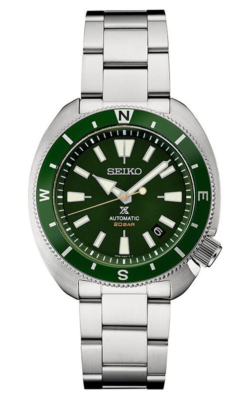 Seiko watch with green accent