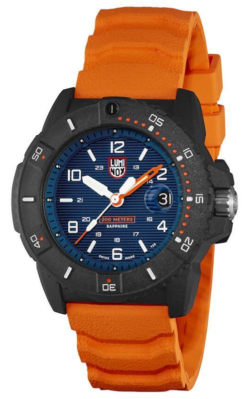 Luminox watch with orange band