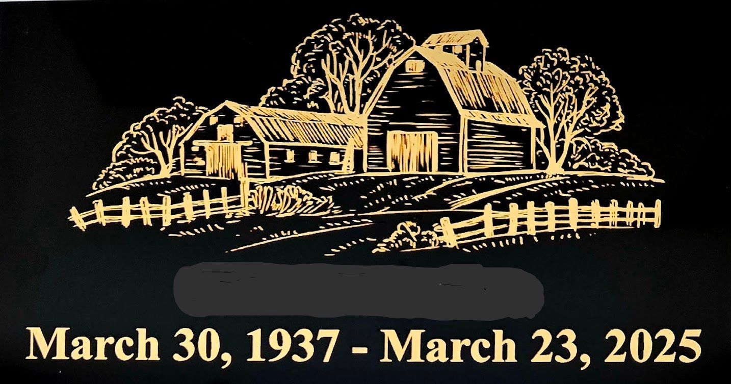 A black background with a picture of a house and the date march 30 1937 march 23 2025