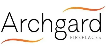 The logo for archgard fireplaces is on a white background.