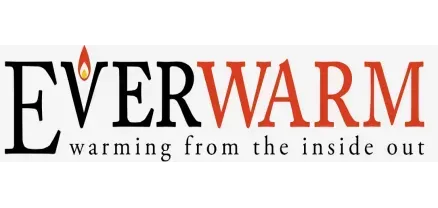 A logo for everwarm warming from the inside out