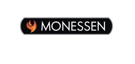 A black and orange logo for monessen on a white background.