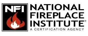 The logo for the national fireplace institute is a certification agency