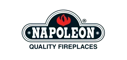 The logo for napoleon quality fireplaces is on a white background.