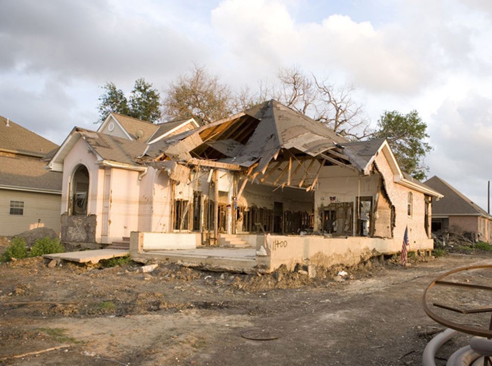 Damaged house