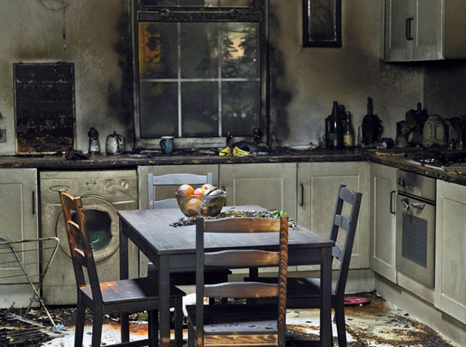 Burned kitchen