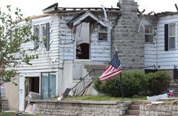 Damaged house