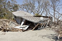 Damaged house