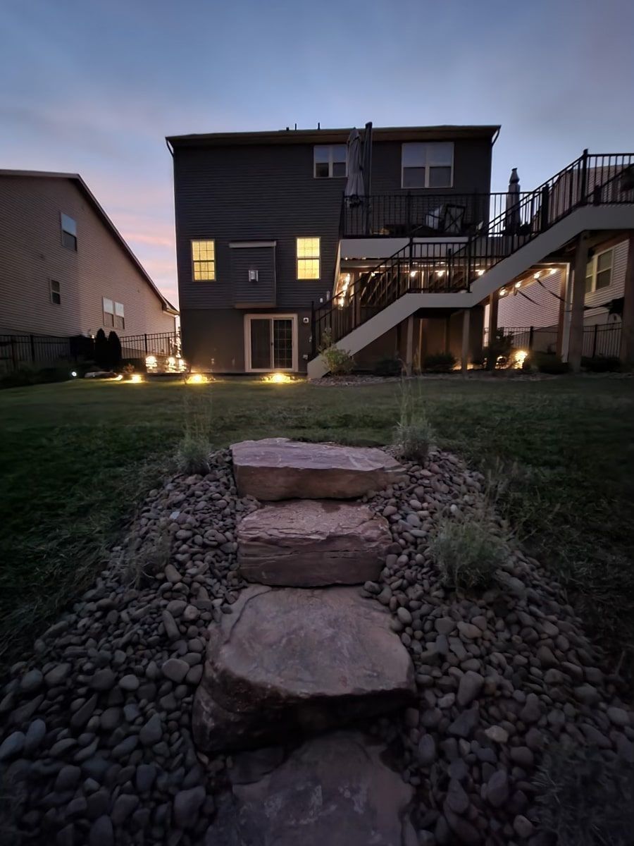 landscaping work at night