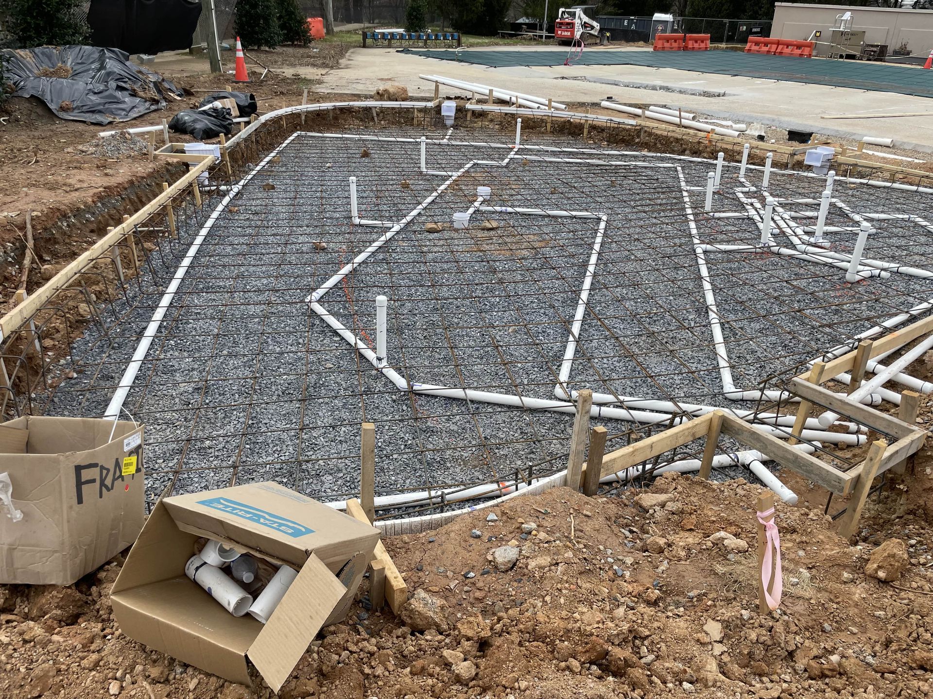 ongoing pool construction