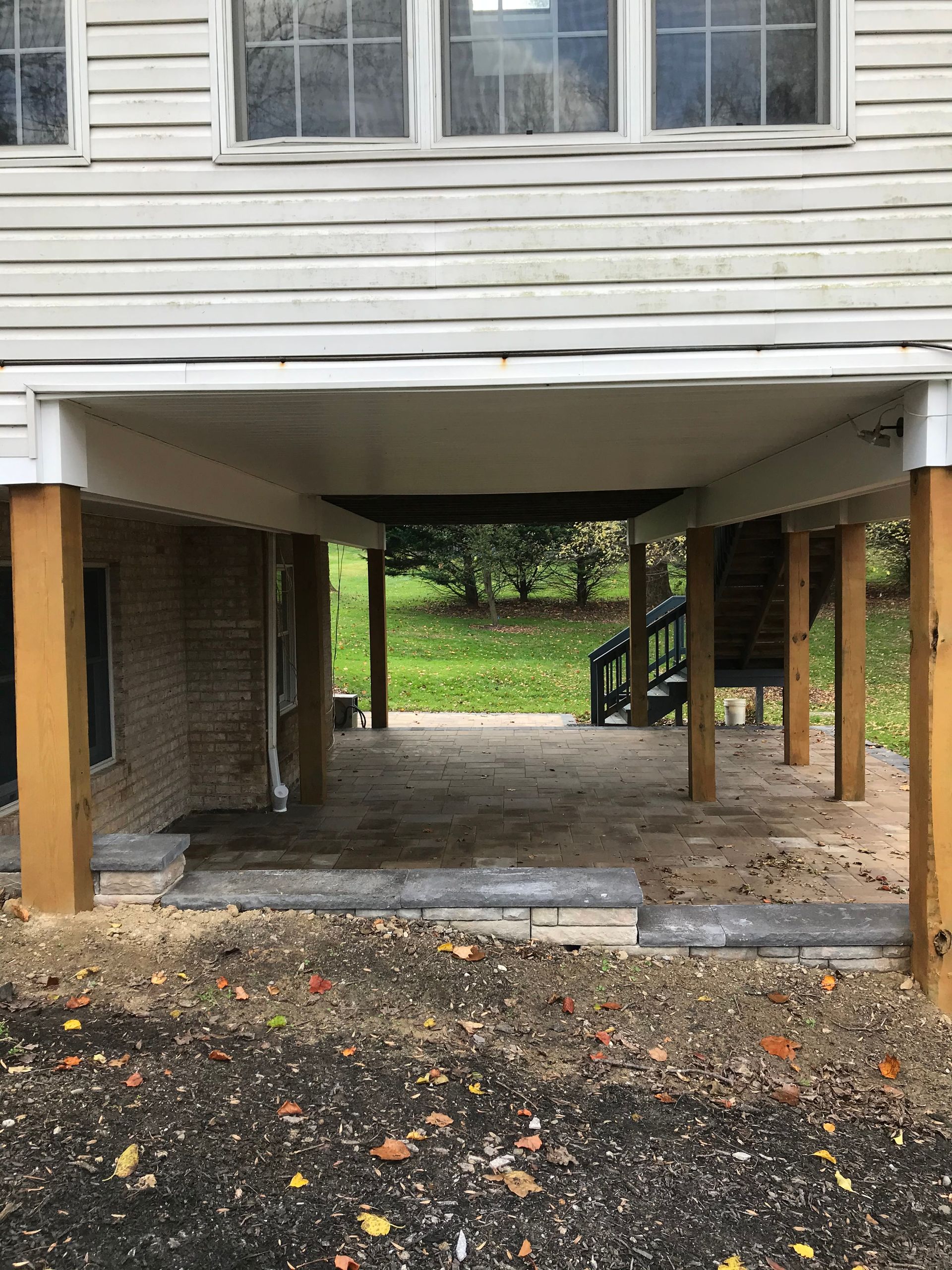 patio below the house